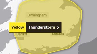 London Weather: Yellow warning for rain issued this weekend
